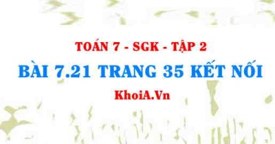 Bài 7.21 trang 35 Toán 7 Kết nối tri thức Tập 2